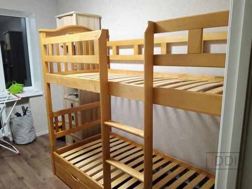 Кровать Максим двухъярусная с ящиками Venger (Венгер) 90x200 см Бук под лаком — Morfey.ua