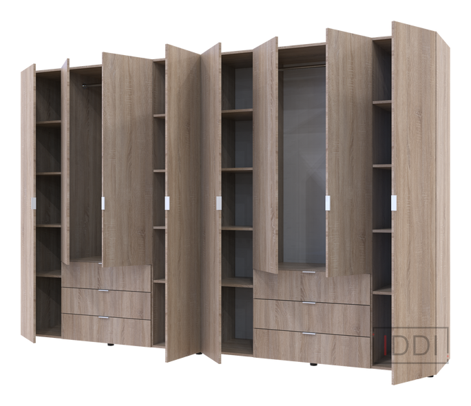 Распашной шкаф для одежды Doros Гелар комплект сонома 4+4 ДСП 310х49,5х203,4 (42002129) — Morfey.ua