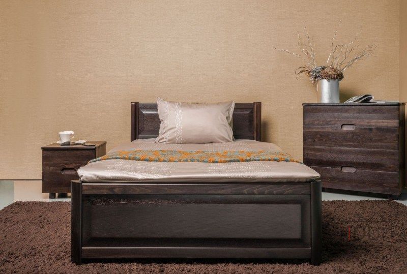 Односпальная кровать Олимп Марго филенка 80x190 см Орех — Morfey.ua