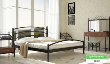 Кровать односпальная Маргарита Металл Дизайн 80x190 см Черный — Morfey.ua