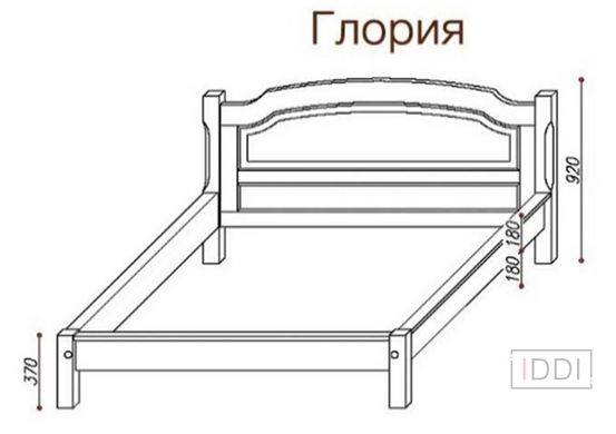 Ліжко Глорія-М (без куль) Темп-Меблі 80x200 см — Morfey.ua