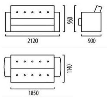 Диван Мега Yudin 185x114 см Ткань 0-й категории &mdash; Morfey.ua