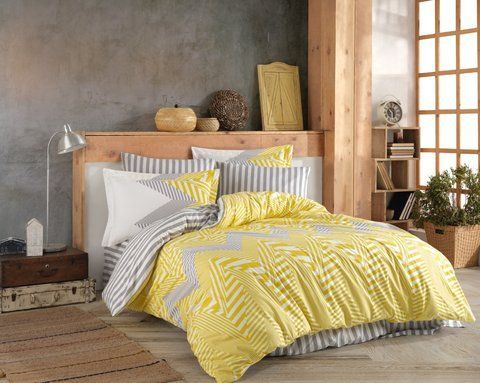 КПБ HOBBY Poplin Daniela желтый 200*220/2*50*70 &mdash; Morfey.ua