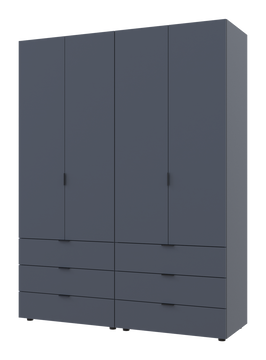 Розпашна Шафа для одягу Doros Гелар комплект Графіт 2+2 ДСП 155х49,5х203,4 (42002131) — Morfey.ua