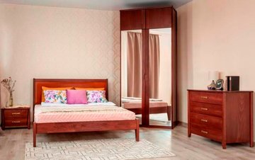 Полуторная кровать Сити Премиум с филенкой без изножья Олимп 120x190 см Орех — Morfey.ua