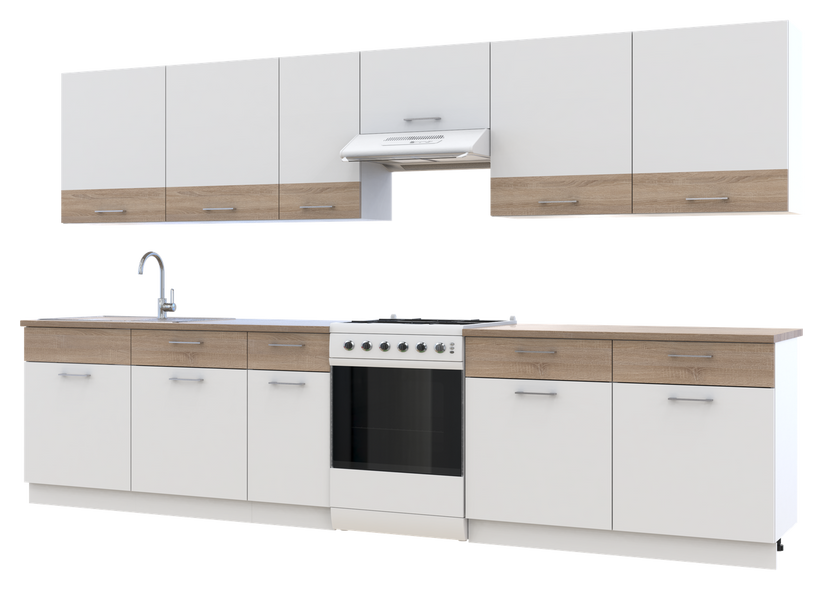 Кухня Лея Doros 3.4 м Белый/Дуб Сонома ДСП 340х60х250 (81000007) &mdash; Morfey.ua