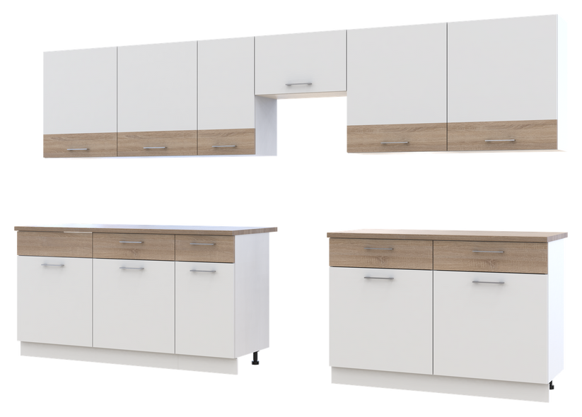 Кухня Лея Doros 3.4 м Белый/Дуб Сонома ДСП 340х60х250 (81000007) &mdash; Morfey.ua