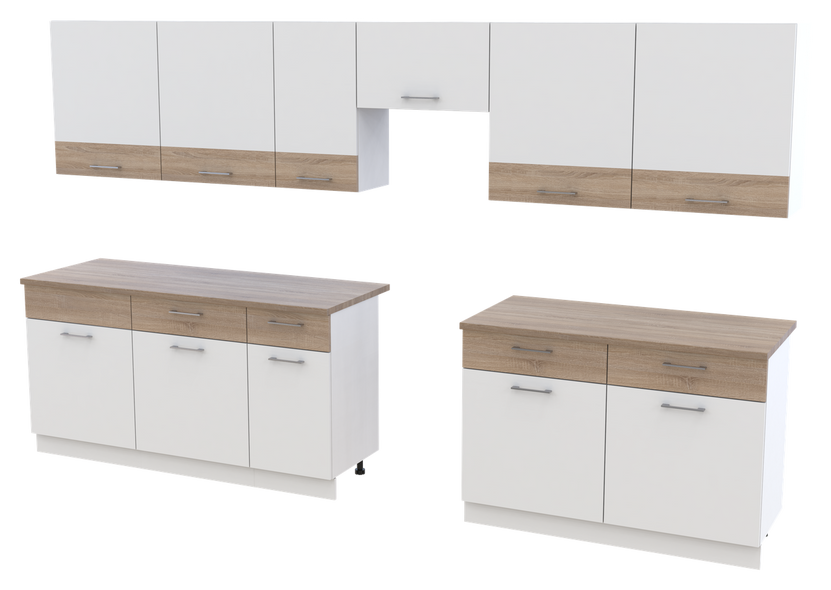 Кухня Лея Doros 3.4 м Белый/Дуб Сонома ДСП 340х60х250 (81000007) &mdash; Morfey.ua