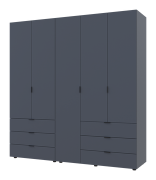 Распашной шкаф для одежды Doros Гелар комплект Графит 2+3 ДСП 193,7х49,5х203,4 (42002132) — Morfey.ua