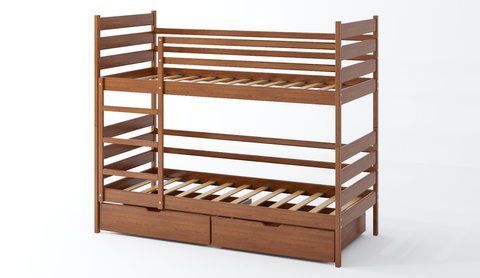 Двухъярусная кровать Ларикс Camelia Дуб щит Масло 90x200 см Венге &mdash; Morfey.ua