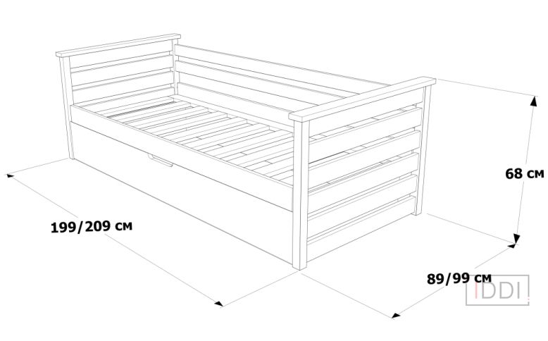 Кровать-диван Телесик с ПМ Drimka 80x190 см — Morfey.ua