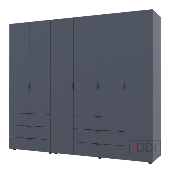 Распашной шкаф для одежды Doros Гелар комплект Графит 2+4 ДСП 232,5х49,5х203,4 (42002133) — Morfey.ua
