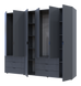 Распашной шкаф для одежды Doros Гелар комплект Графит 2+4 ДСП 232,5х49,5х203,4 (42002133)