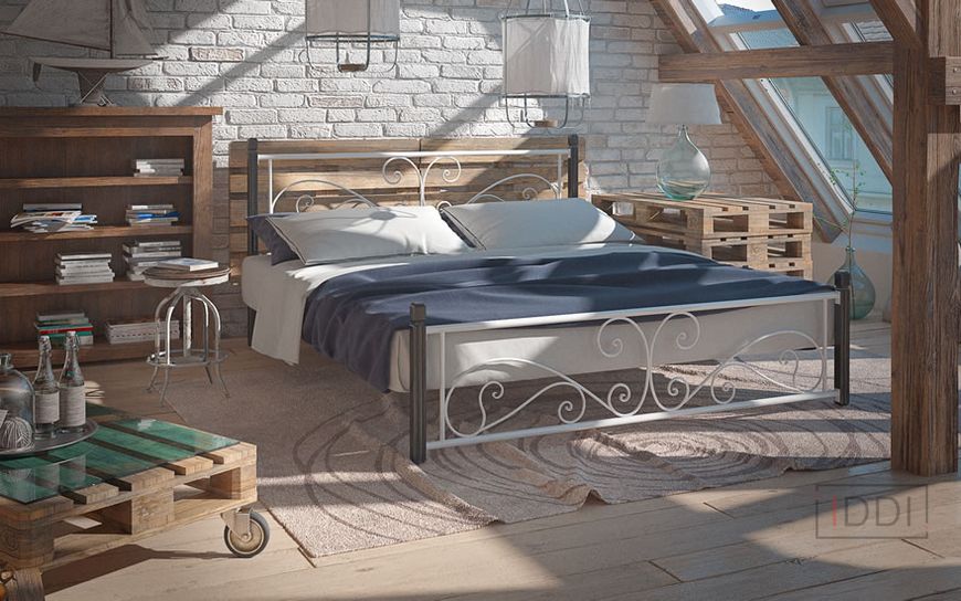 Ліжко Нарцис на дерев'яних ногах Tenero 120x190 см Білий — Morfey.ua