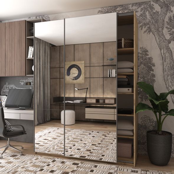 Шкаф купе Doros G-сaiser Тахо 2 Зеркала / 3 части 180х60х240 (42005011) &mdash; Morfey.ua