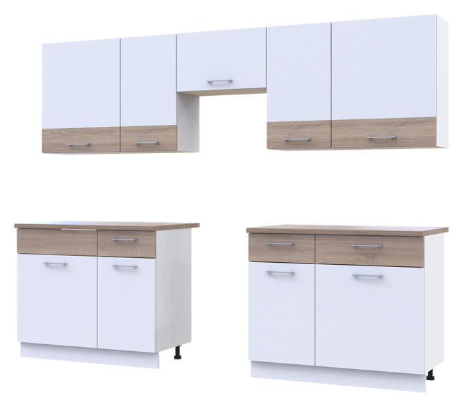 Кухня Лея Doros 2.6 м Білий/Дуб сонома ДСП 260х60х250 (81000009) &mdash; Morfey.ua