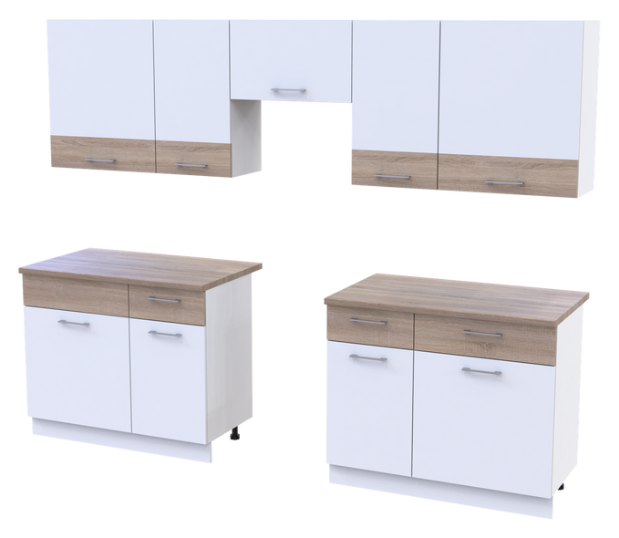 Кухня Лея Doros 2.6 м Білий/Дуб сонома ДСП 260х60х250 (81000009) &mdash; Morfey.ua