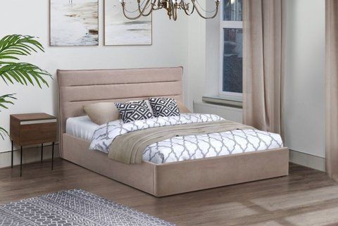 Кровать Olivia MIX 160x200 см с нишей и ПМ беж &mdash; Morfey.ua
