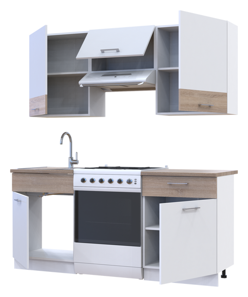 Кухня Лея Doros 1.8 м Білий/Дуб Сонома ДСП 180х60х250 (81000010) &mdash; Morfey.ua
