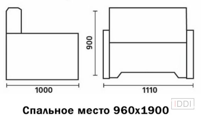 Диван Реал Yudin 96x190 см Ткань 0-й категории — Morfey.ua
