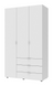 Розпашна Шафа для одягу Doros Гелар Білий 3 ДСП 116,2х49,5х203,4 (42001021)