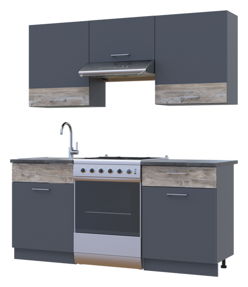 Кухня Лея Doros 1.8 м Графіт/Клондайк ДСП 180х60х250 (81000014) &mdash; Morfey.ua