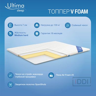 Матрац-топпер футон Ultima Sleep V Foam Microfiber 70x190 см — Morfey.ua