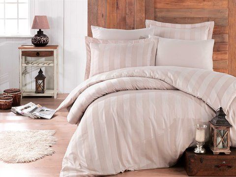 КПБ HOBBY Exclusive Sateen Diamond Wafel Tas бежевый 200*220/2*50*70+2*70*70 &mdash; Morfey.ua