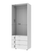 Розпашна Шафа для одягу Doros Гелар комплект Білий 2+3 ДСП 193,7х49,5х203,4 (42002116)