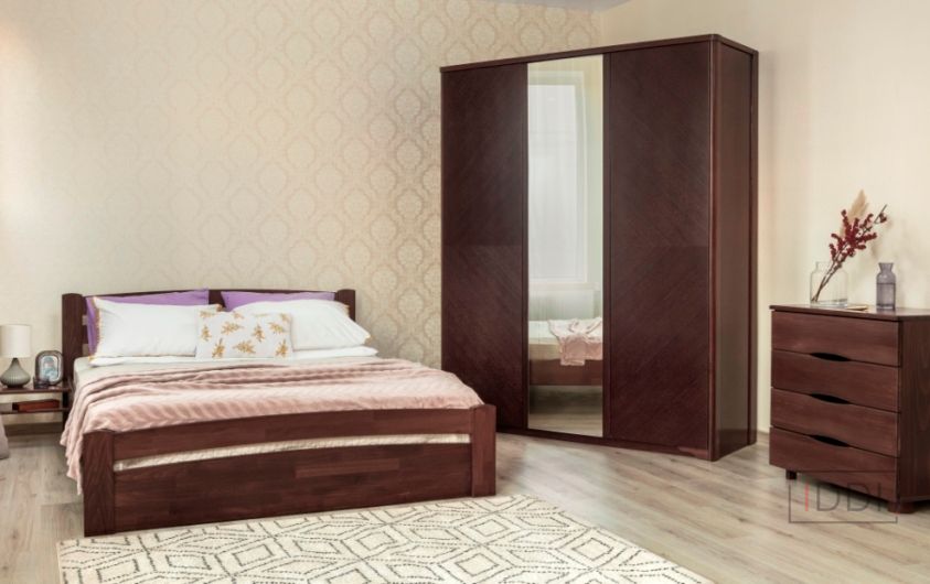 Односпальне ліжко Мілана Люкс з ящиками Олімп 80x190 см Горіх — Morfey.ua