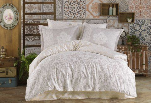 КПБ HOBBY Exclusive Sateen Susana бежевый 200*220/4*50*70 &mdash; Morfey.ua