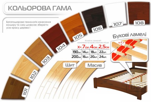 Полуторная кровать Эстелла Титан щит 120x190 см Орех темный — Morfey.ua