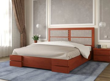Двуспальная кровать Арбор Древ Кардинал-1 сосна 160x190 см Ольха без подъёмного механизма — Morfey.ua