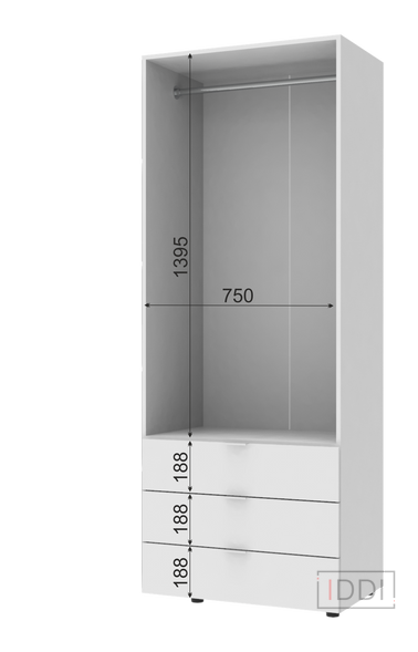 Распашной шкаф для одежды Doros Гелар комплект Белый 2+2 ДСП 155х49,5х203,4 (42002117) — Morfey.ua