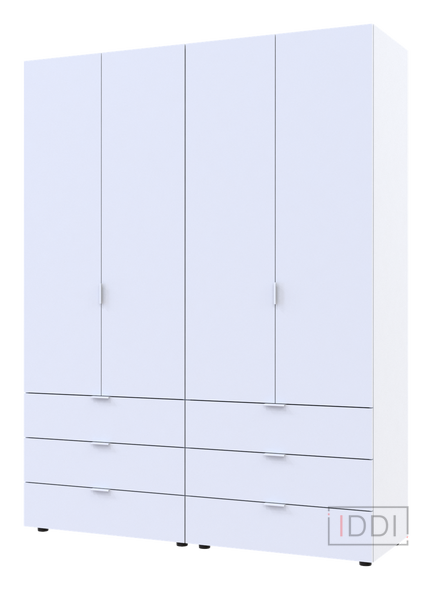 Розпашна Шафа для одягу Doros Гелар комплект Білий 2+2 ДСП 155х49,5х203,4 (42002117) — Morfey.ua