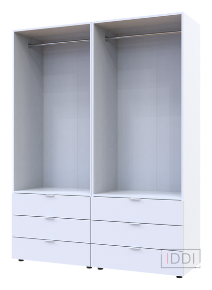 Распашной шкаф для одежды Doros Гелар комплект Белый 2+2 ДСП 155х49,5х203,4 (42002117) — Morfey.ua