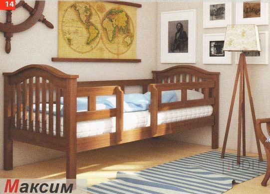 Кровать Максим подростковая с перегородками Venger (Венгер) 90x200 см Бук под лаком — Morfey.ua