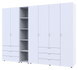 Комплект Doros Гелар с Этажеркой Белый 2+4 ДСП 270.7х49.5х203.4 (42005033)