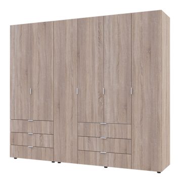 Распашной шкаф для одежды Doros Гелар комплект Дуб сонома 2+4 ДСП 232,5х49,5х203,4 (42002118) — Morfey.ua