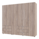 Распашной шкаф для одежды Doros Гелар комплект Дуб сонома 2+4 ДСП 232,5х49,5х203,4 (42002118)