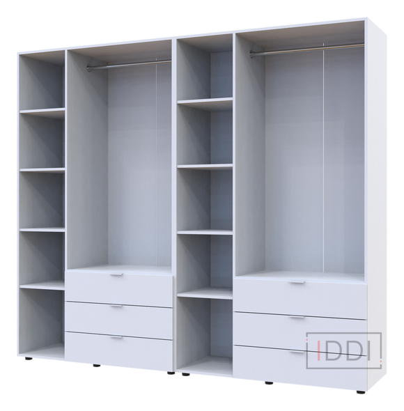 Распашной шкаф для одежды Doros Гелар комплект Белый 3+3 ДСП 232,4х49,5х203,4 (42002119) — Morfey.ua