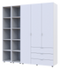 Комплект Doros Гелар с 2 Этажерками Белый 3 ДСП 192.6х49.5х203.4 (42005035)