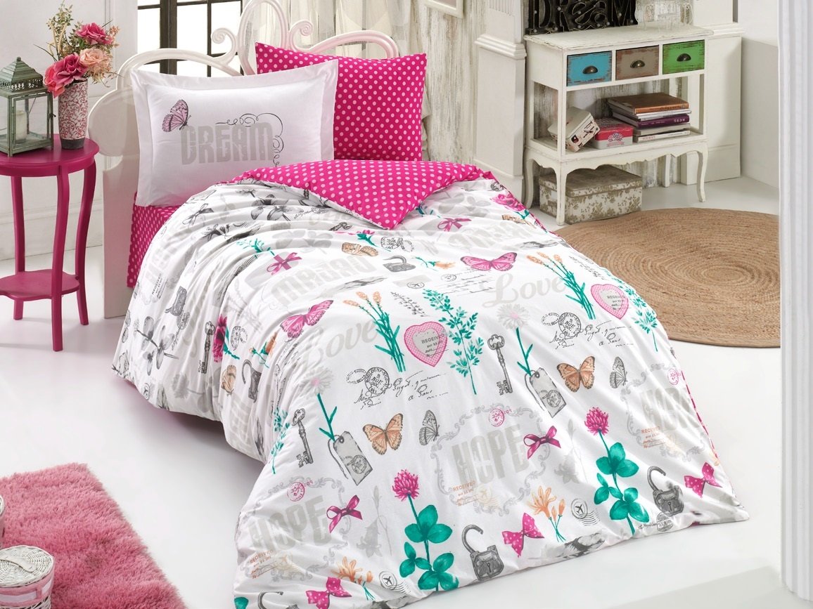 КПБ HOBBY Poplin Rossela фуксія 160*220/1*50*70