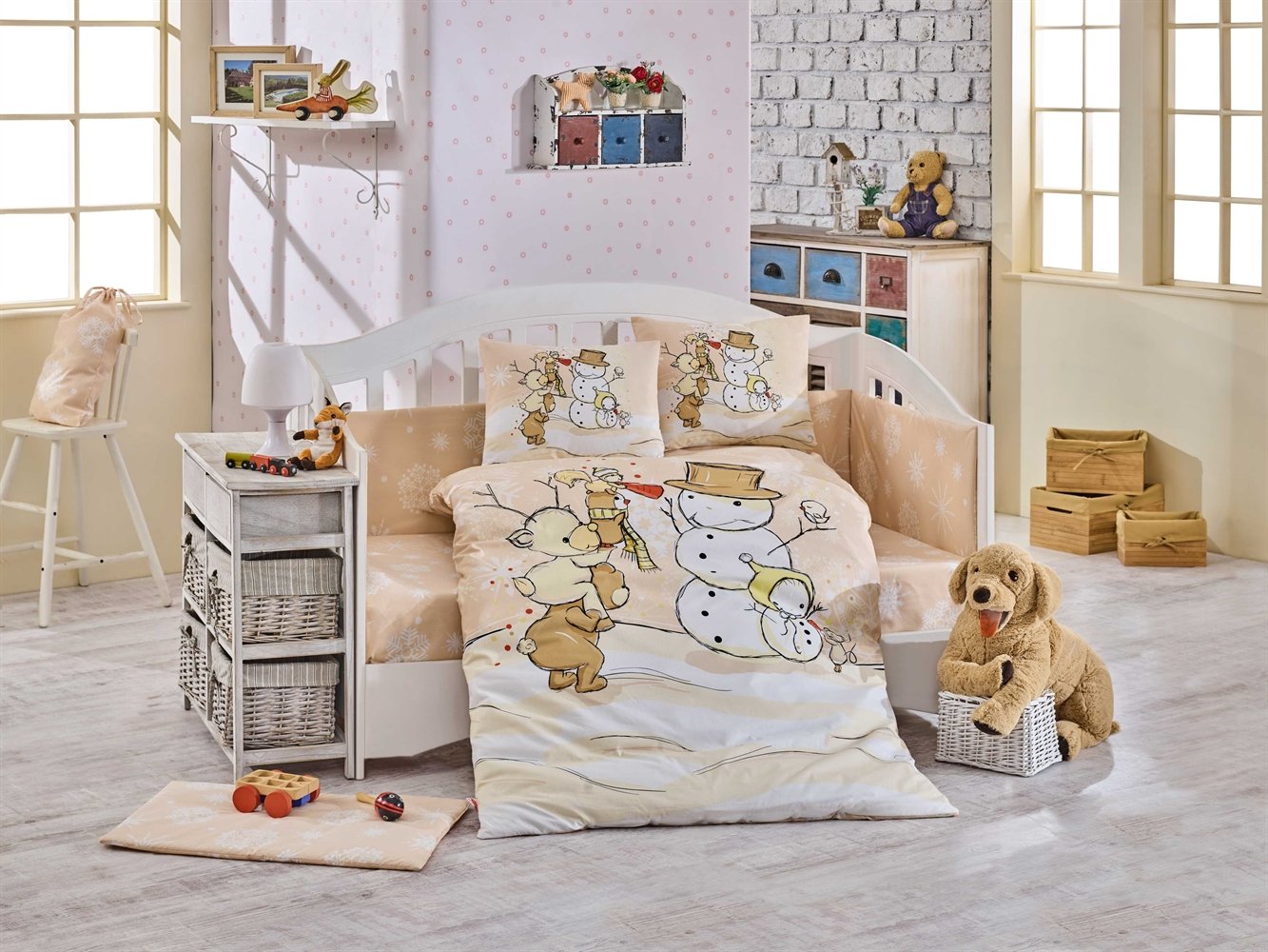 КПБ HOBBY дит. Snowball бежевий 100*150/2*35*45