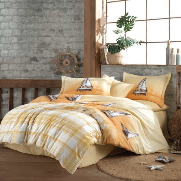 КПБ HOBBY Poplin Maritim жовтий 160*220/1*50*70
