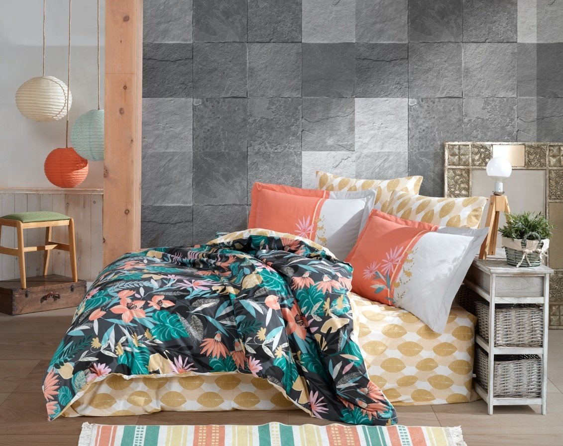 КПБ HOBBY Poplin Monstera оранжевий 200*220/2*50*70