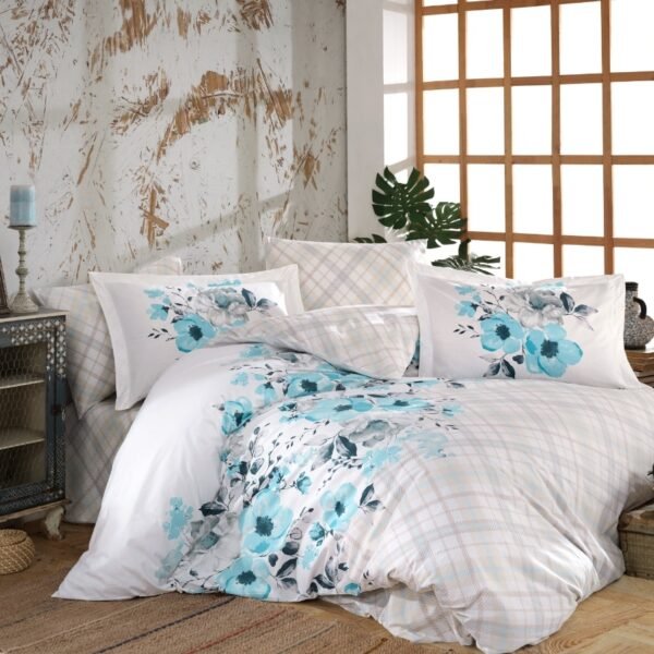КПБ HOBBY Poplin Belinda блакитний 200*220/2*50*70