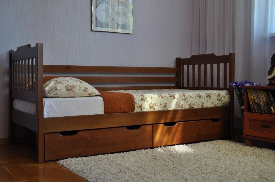 Ліжко Єва підліткова з перегородками Venger (Угорець)  Венге