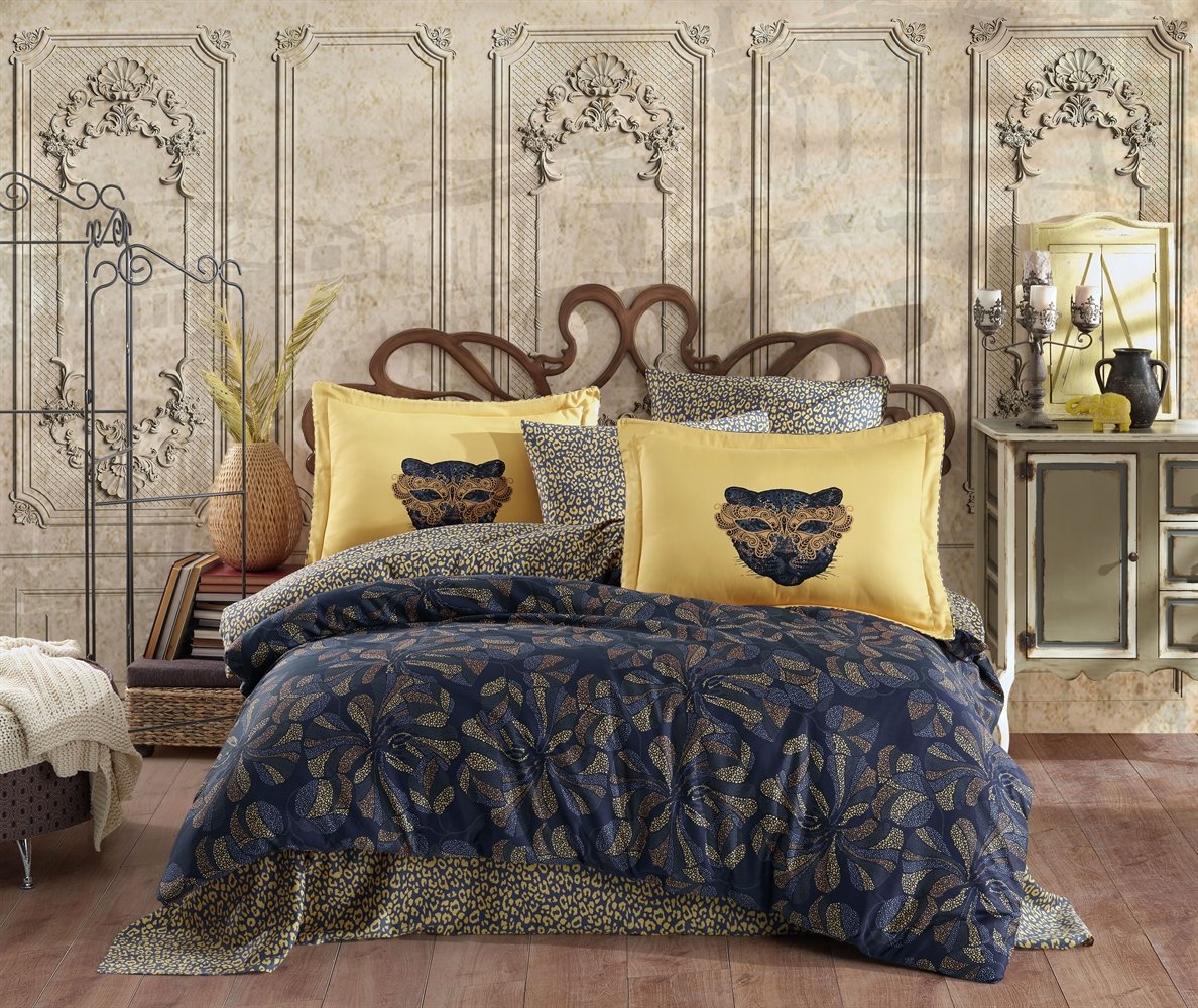 КПБ HOBBY Exclusive Sateen CAPRICE жовтий 200*220/4*50*70