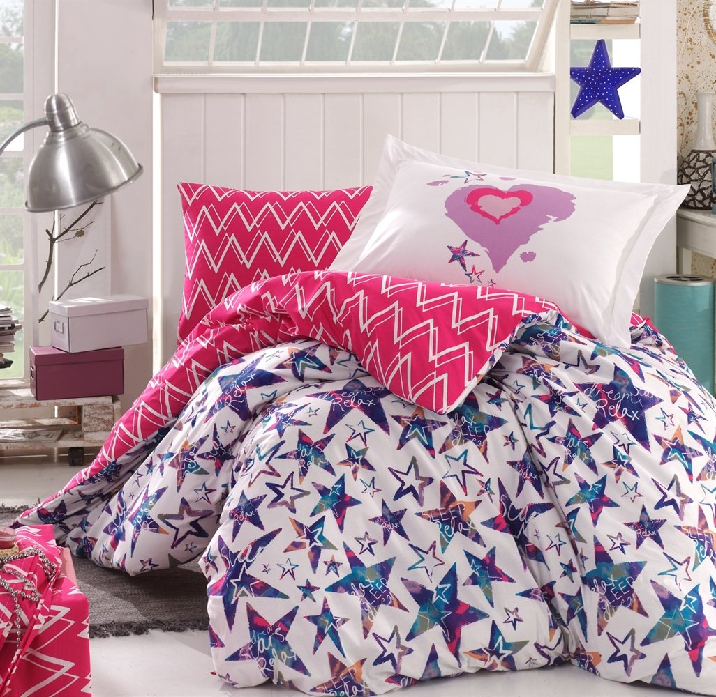 КПБ HOBBY Poplin Carmen фуксія 160*220/1*50*70